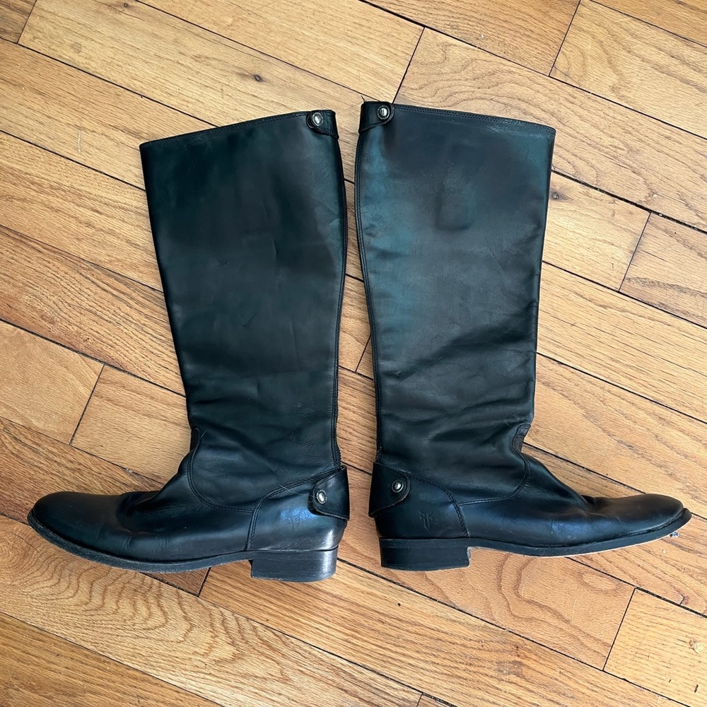 Vintage 1980s 80s Frye Melissa button back leather riding boots